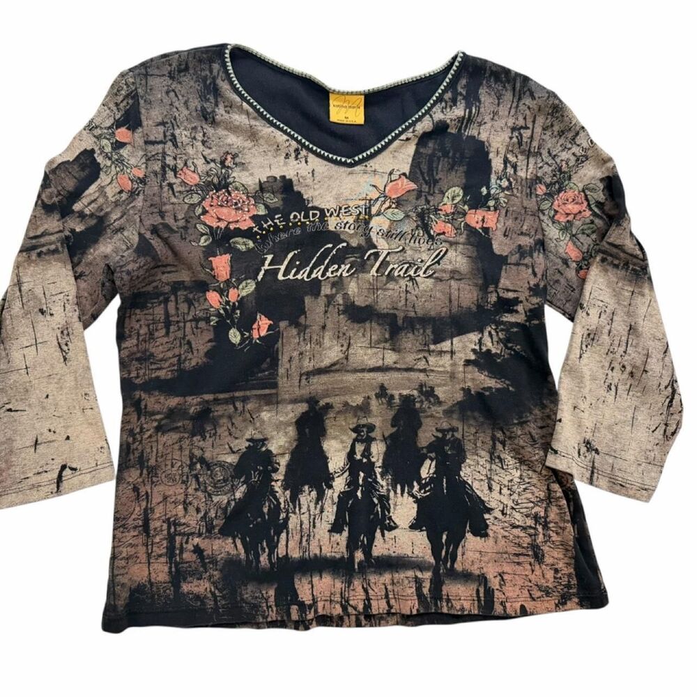 Katina Marie Western 3/4 sleeve top